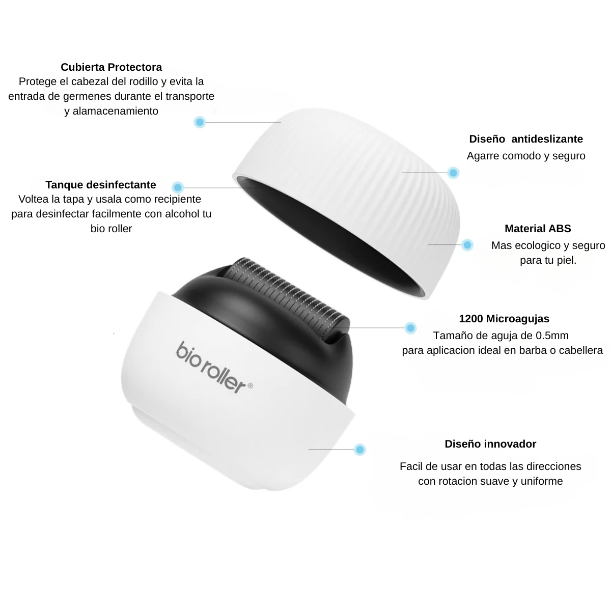 Dermaroller  Bioroller Rodillo facial y capilar